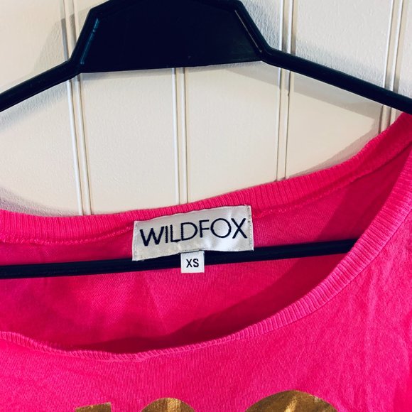 Wildfox Hot Pink Crop Top - Picture 3 of 3